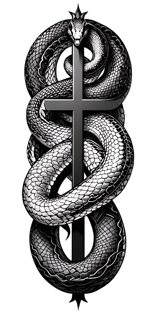 Vector Elongated Snake Silhouette Snake Bodies Wrapping Around Dark Blackwork Gothic