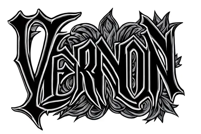 Chicano Old English Font With The Name Vernon