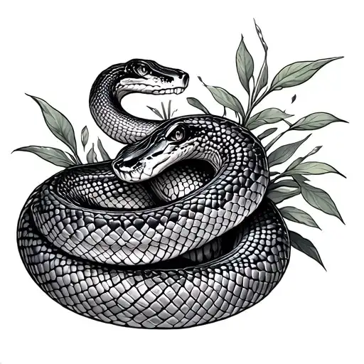 Garden With Snake Wrapped