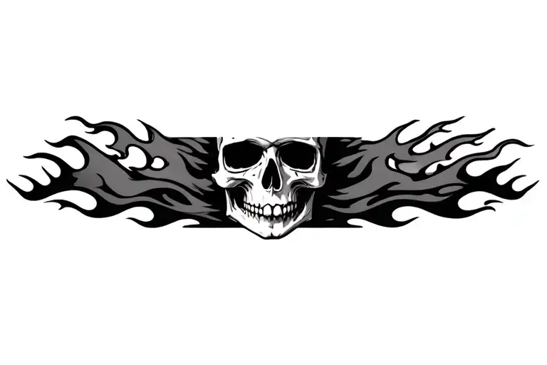 Skull And Fire Flames