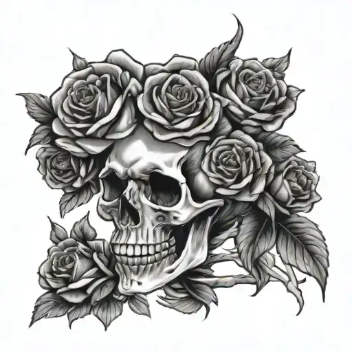 Skeleton Holding Roses