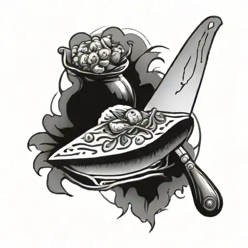 Chef Knife With Mise En Place