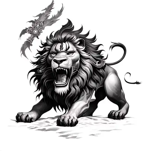 Lord Shiva Turns Ferocious Lion