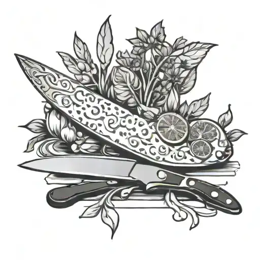 Chef Knife With Mise En Place It's Cut