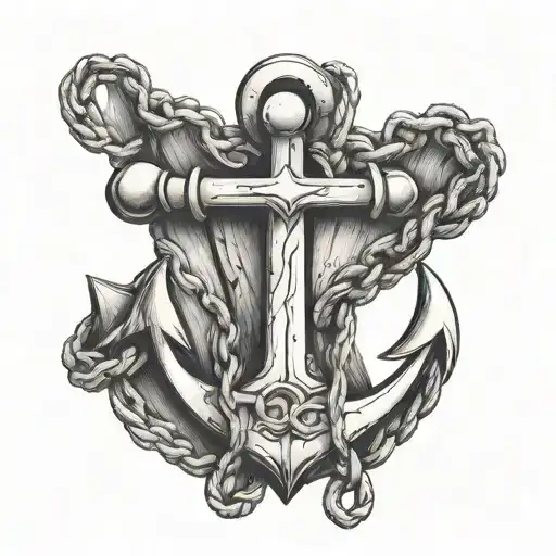 Anchor With Rope And Chain Spelling Family