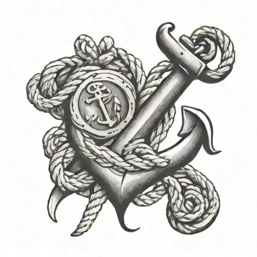 Anchor With Rope Spelling Out Family