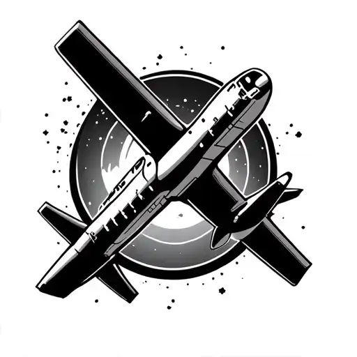 Cross With Airplane Flying Around It