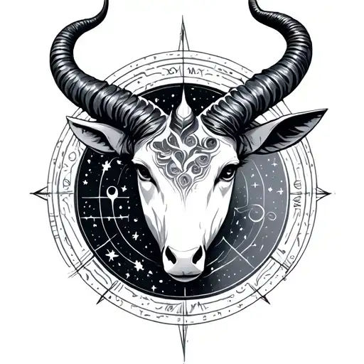 Capricorn Cosmogram Back Tatto