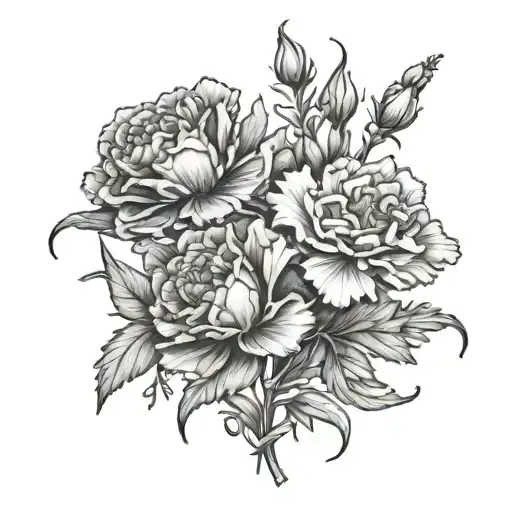 Carnation And Larkspur