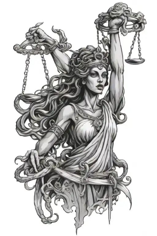 Lady Justice Medusa Snake Hairy Zombie Eyea