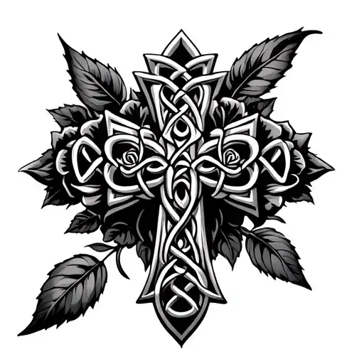 Celtic Cross With Roses