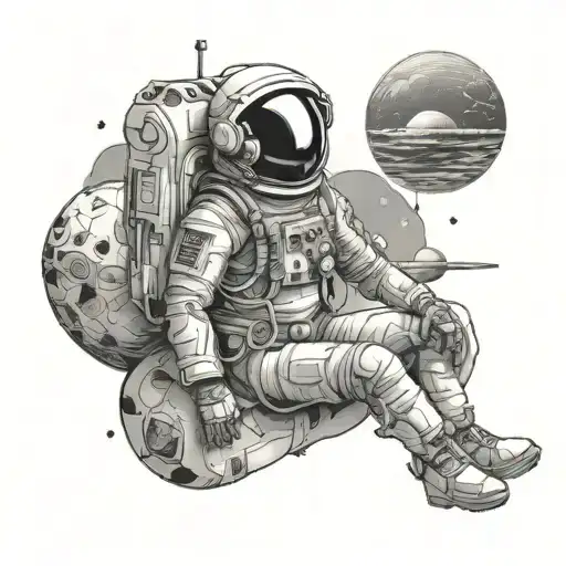 Egyptian Astronaut Outer Space Leg Sleeve