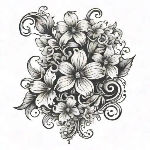 Dainty Flowers With Semi Colon