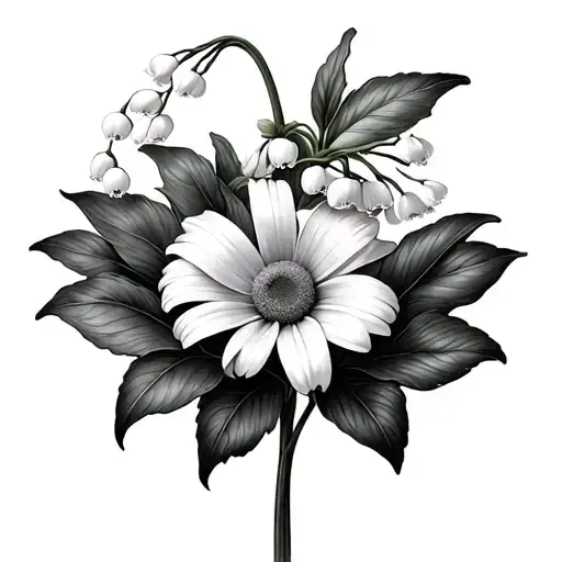 Lily Of The Valley Intertwined With Daisy's