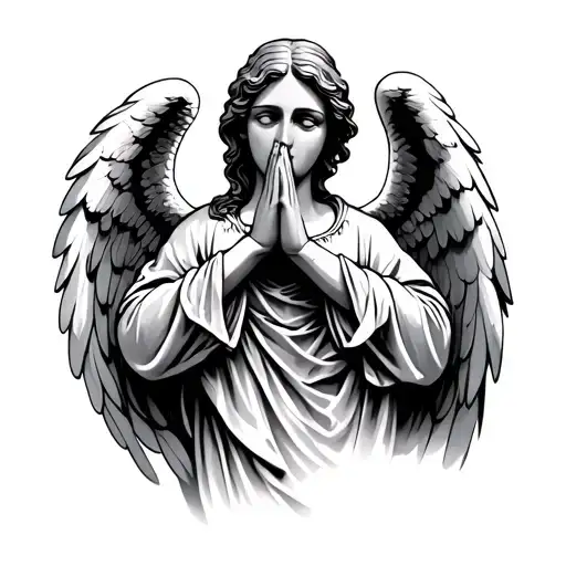 Angel Holding Praying Hands