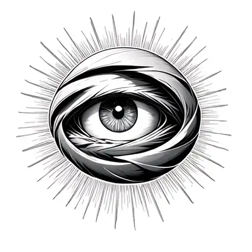 Ouroboros With An Eye Inside And Ligth Rays Shining