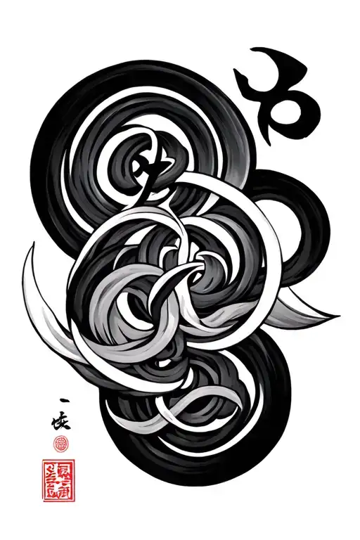 Japanese Symbols Intertwined