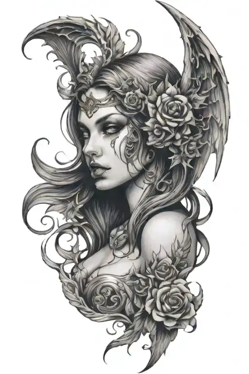 Half Angel Half Demon Woman