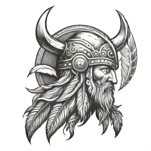 Viking And Feathers