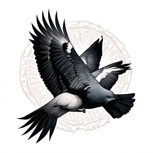 Two Birds Flying Cross Paths