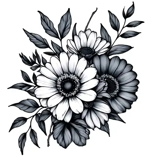 October And November Birth Flowers Small Bouquet Fine Line