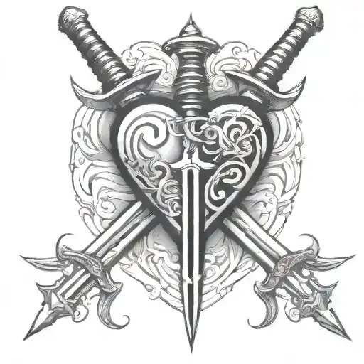 3 Swords Stabbing A Heart