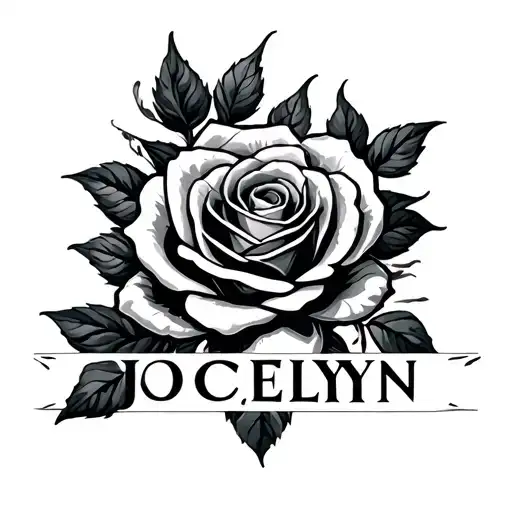 Jocelyn Name And Rose Surrounded