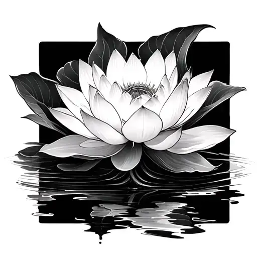 Eight Leaf White Lotus Flower Growing