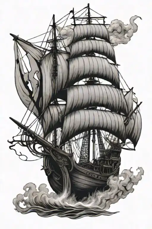 Viking Longship Sailing