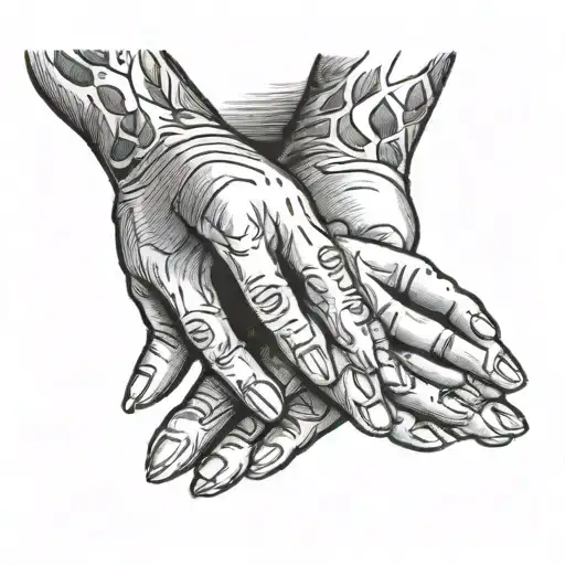 Father And Daughter Holding Hands