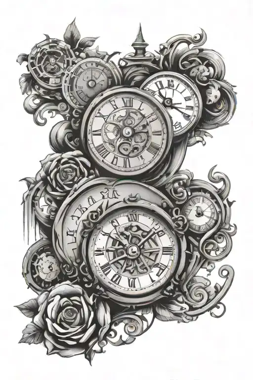 Clock Face And Timer Time Running