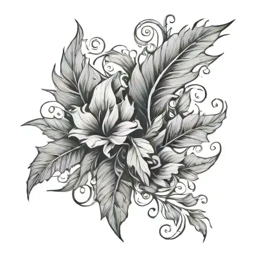 Sleeve Tattoo Leaves Intertwined