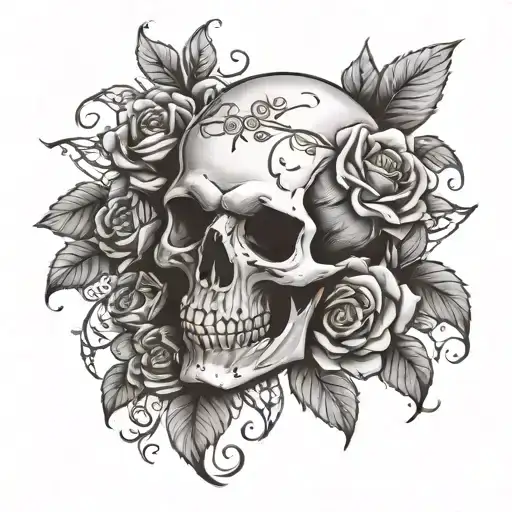 Skull And Rose