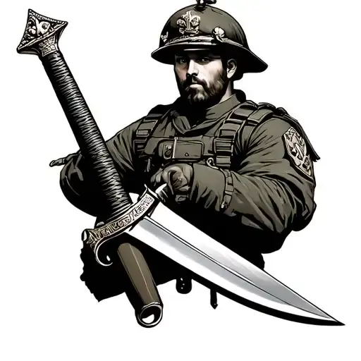 Royal Marines Commando Dagger Combined