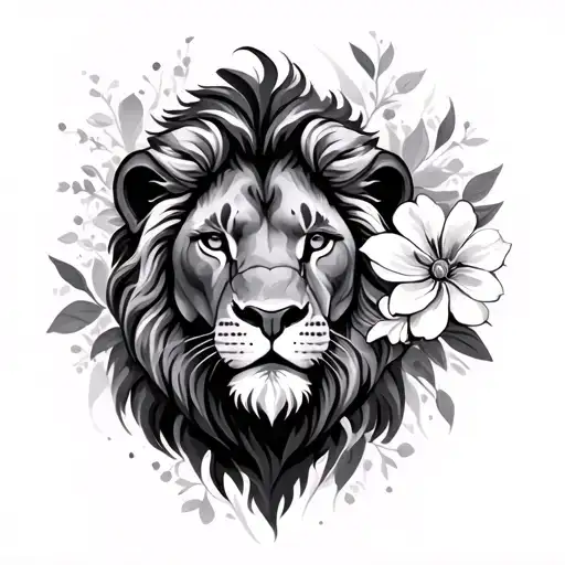 Lion Head With Flower Effect