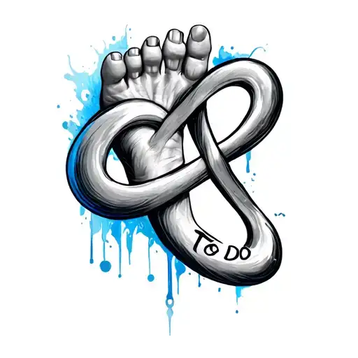 Infinity Symbol On Foot With To Deare Is To Do Written In It In Blu Ink