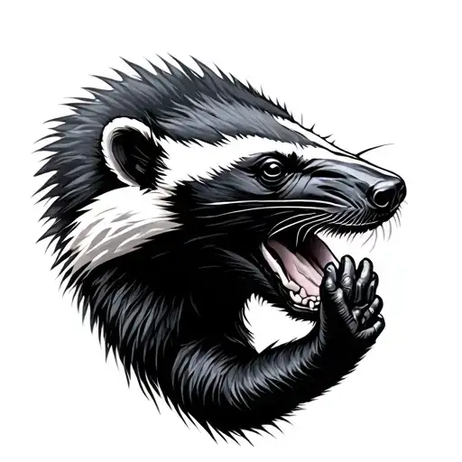 Honey Badger Eating