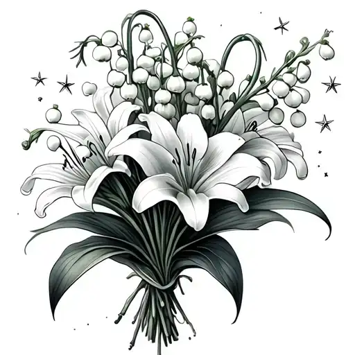 Bouquet Of Lily Of The Valley And Stars