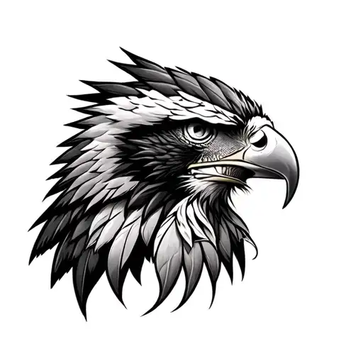 Aguila With A Face Of An Indian Warrior Style