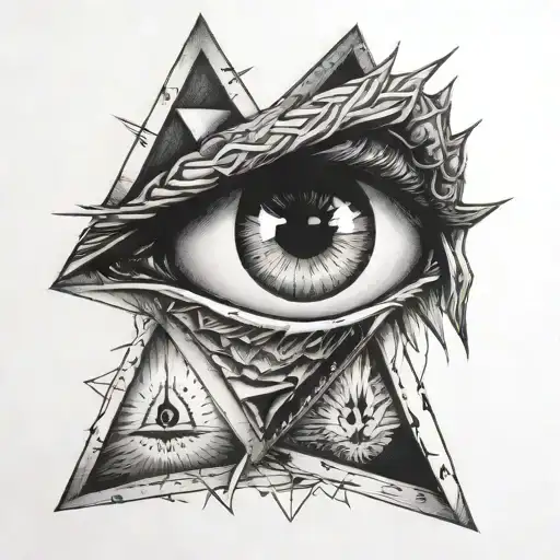 Eye In A Winged Upside Down Triangle