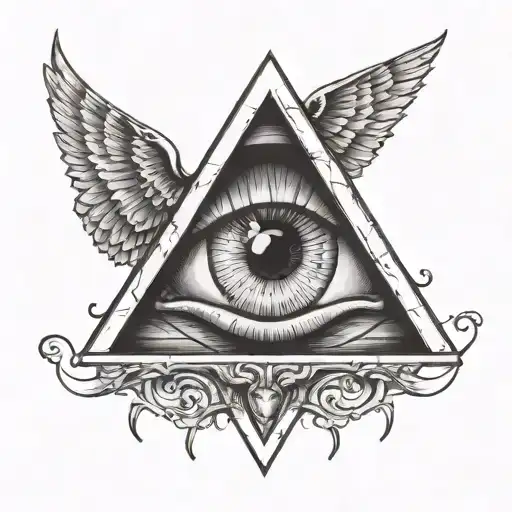 Eye In A Winged Upside Down Triangle Prism