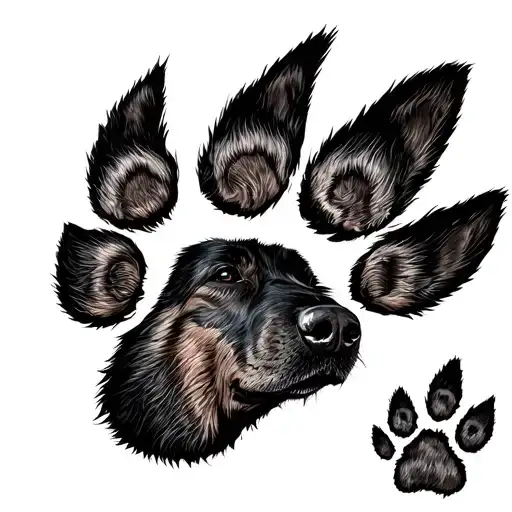 German Shepherd Paw Print