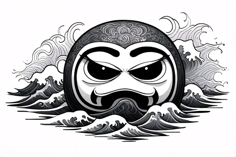 Daruma Doll With Wave
