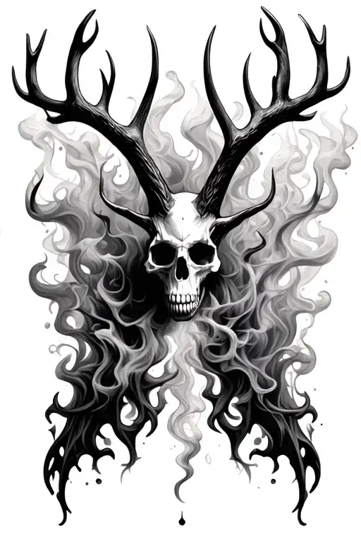 Wendigo Skull Breathing Smoke