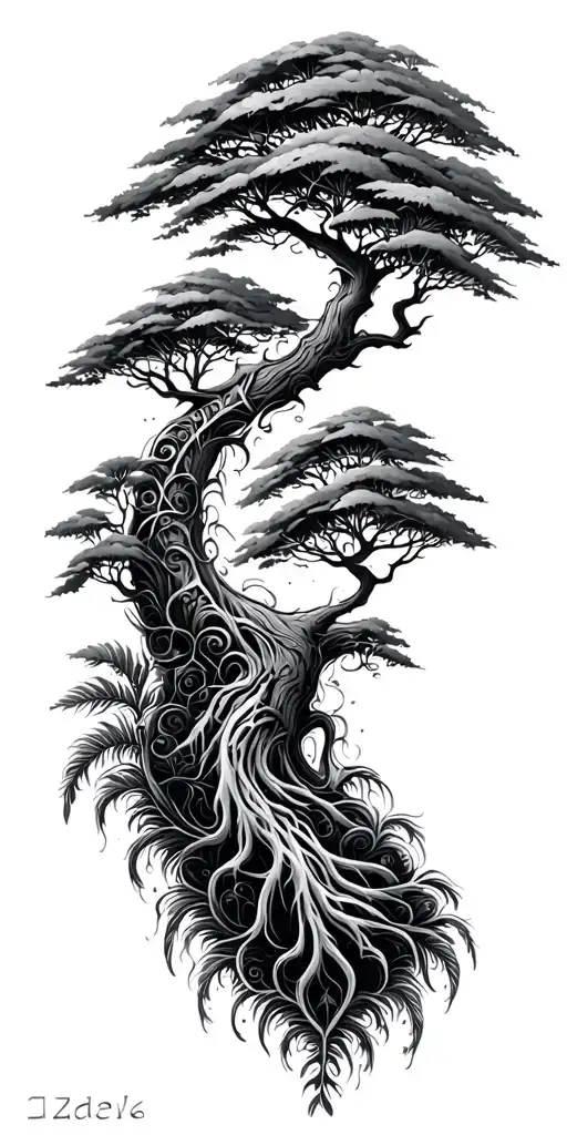 Polynesian Style Tree Of Life Growing In Three Stages