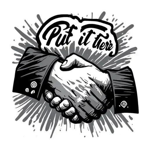 Put It There' With A Handshake Underneath Simple