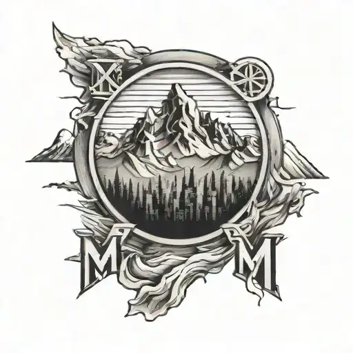 Roman Numerals With Mountains Inside
