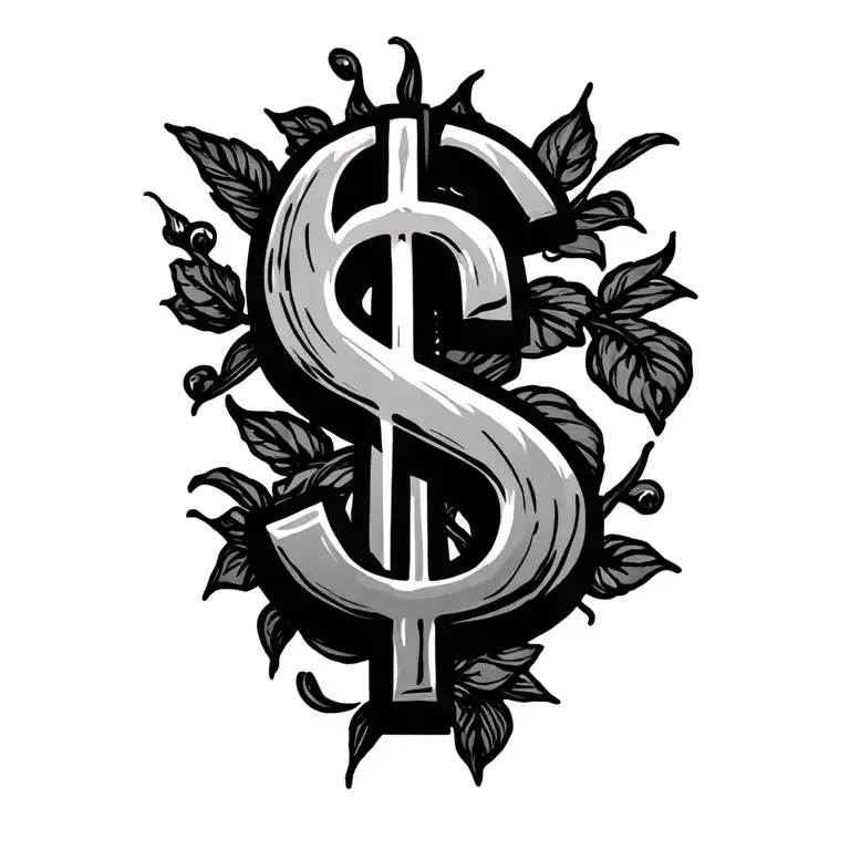 E With A Dollar Sign Calligraphy