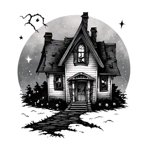 Little House Haunted Starry Sky