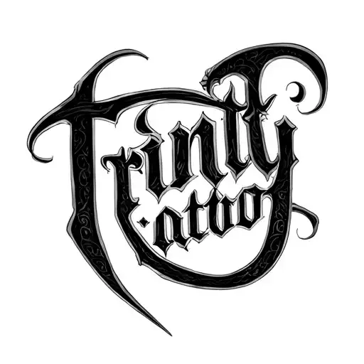 Goth Cursive Writing Saying Trinity